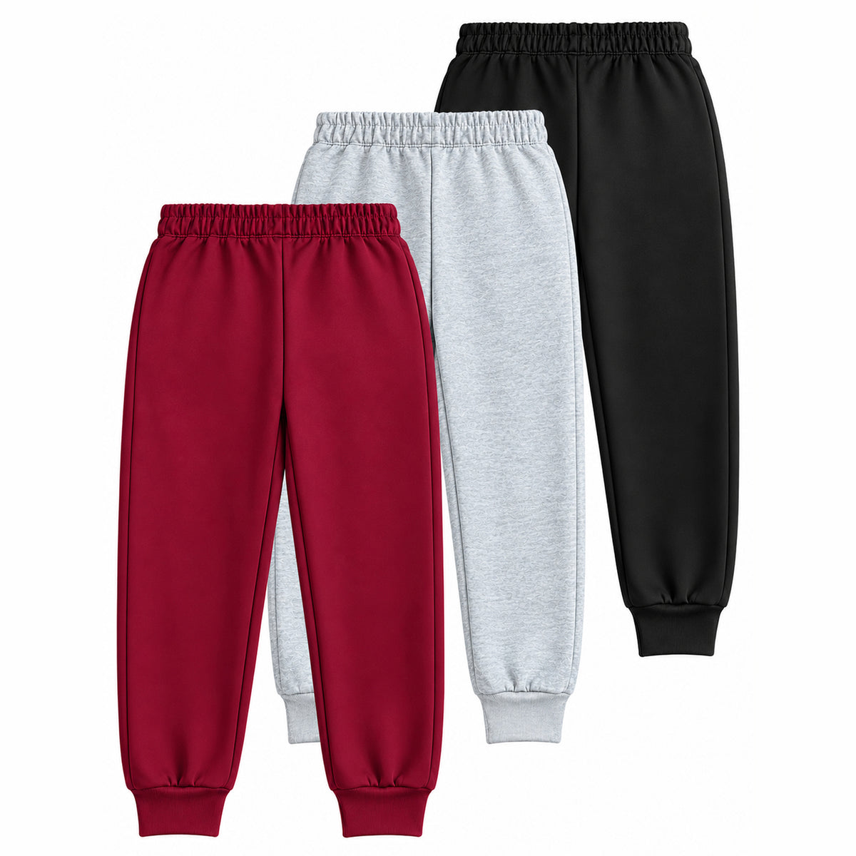 Kuchipoo Boys Printed Jogger Track Pants | Soft & Comfortable Regular Fit Lower with Elastic Waist, Drawstring & Ribbed Cuffs | Casual Sportswear for Kids | Pack of 3