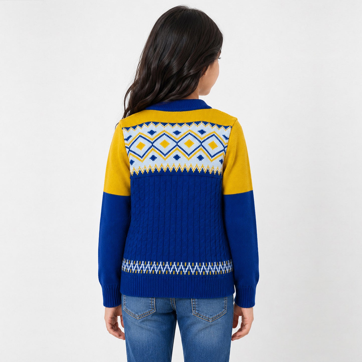 Kuchipoo Girls' Winter Wear Knitted Sweater | Full Sleeves Warm Pullover | Casual & Stylish Kids' Jumper