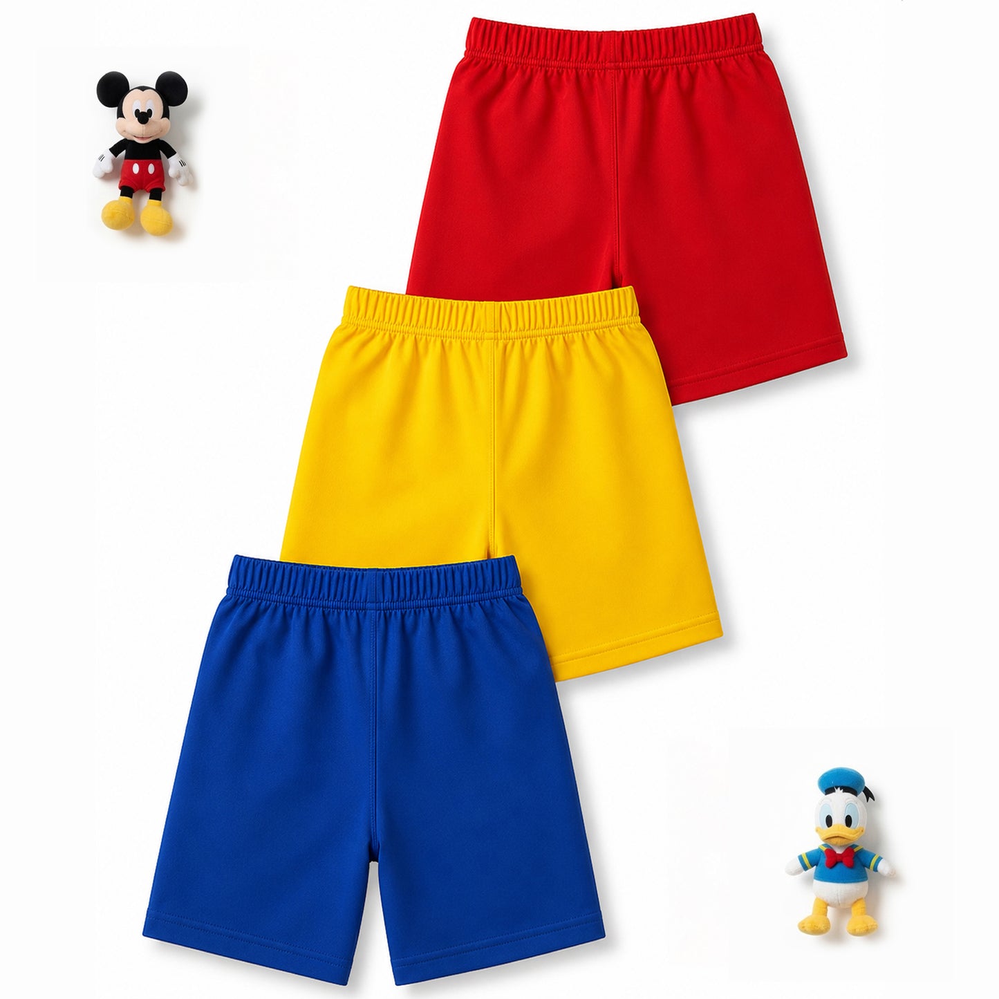 Kuchipoo © Disney Boys Regular Fit Cotton Shorts - Pack of 3