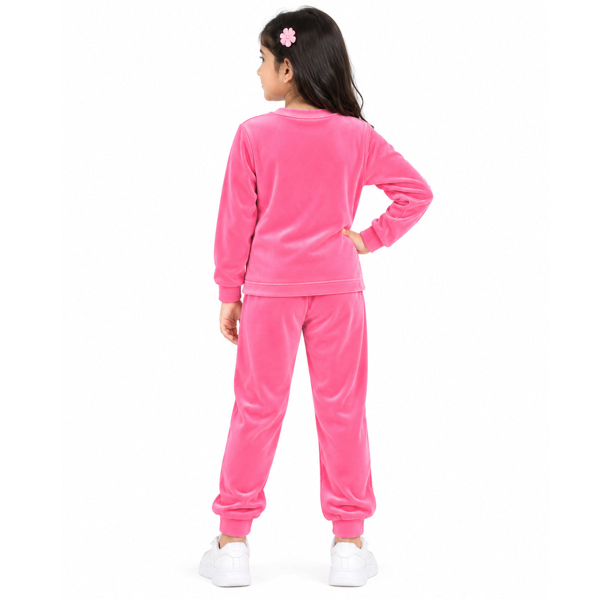 Kuchipoo Girls Velvet Top & Pajama Set | Soft Velour Round Neck Full Sleeve Top & Pajama | Warm Winterwear