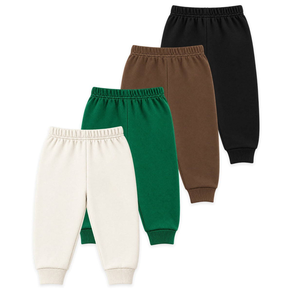 Kuchipoo Boys Printed Fleece Joggers Track Pants with Elastic Waistband & Ribbed Cuffs | Soft & Comfortable Winter Wear | Pack of 4