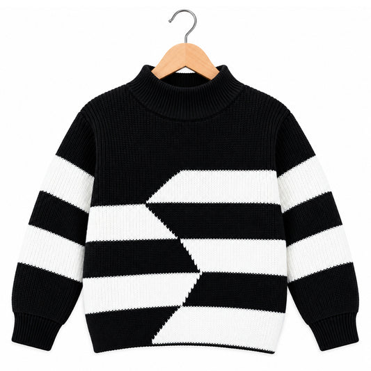 Kuchipoo Boys' High Neck Winter Wear Knitted Sweater | Full Sleeves Warm Pullover | Casual & Stylish Kids' Jumper