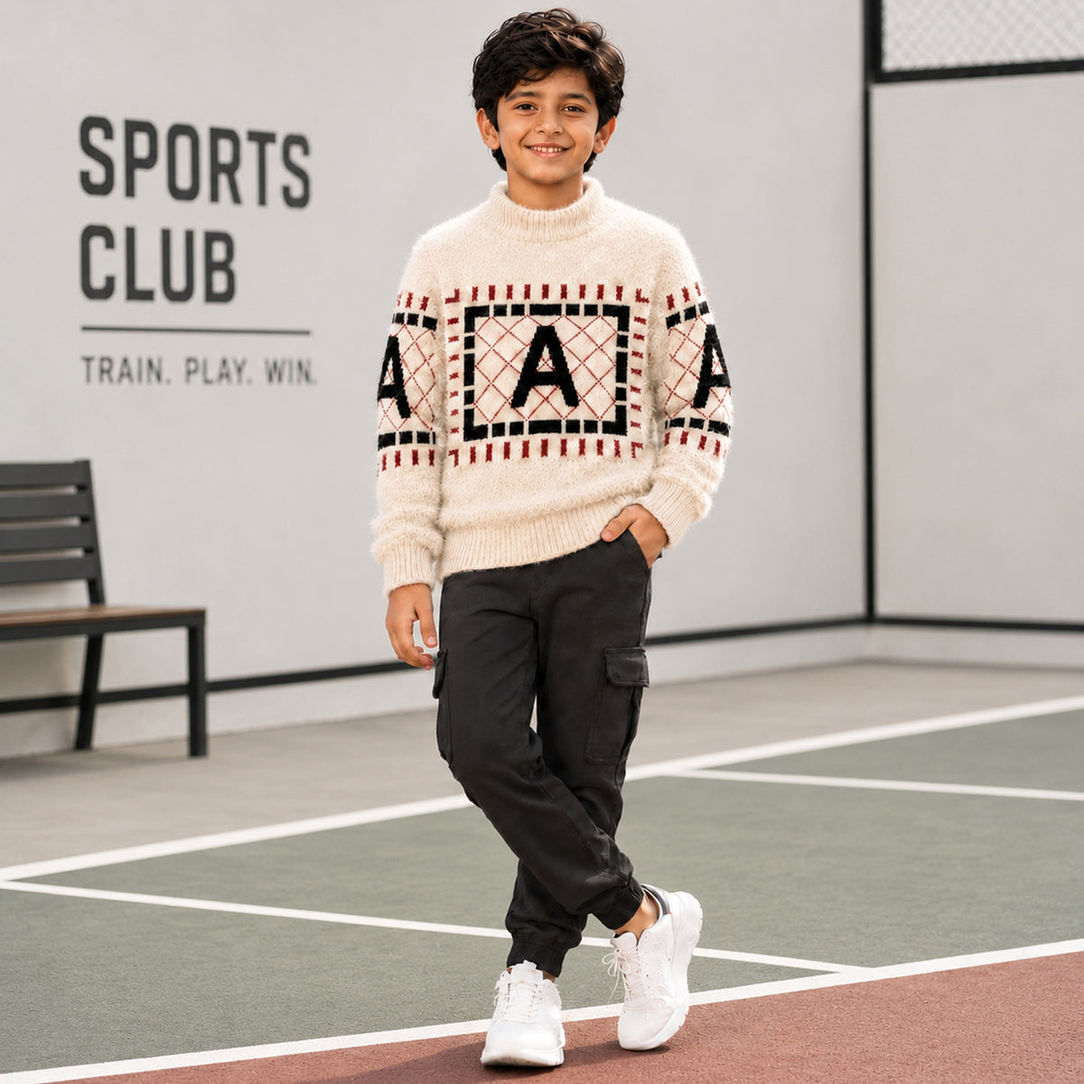 Kuchipoo Boys' Winter Wear Knitted Sweater | Full Sleeves Warm Pullover | Casual & Stylish Kids' Jumper