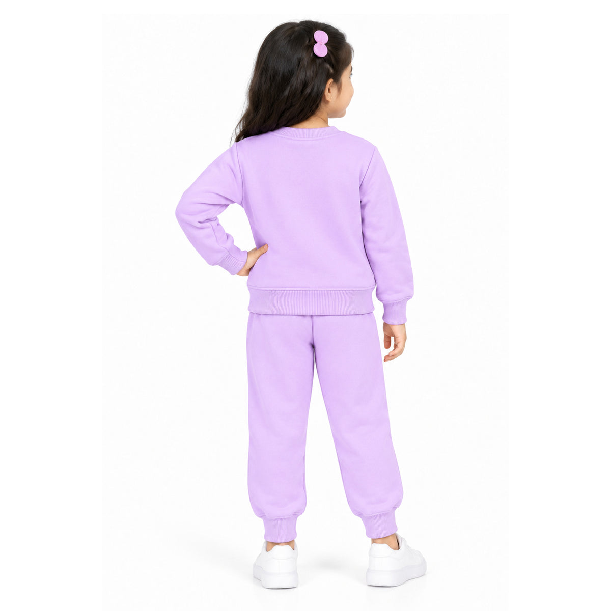 Kuchipoo Girls Printed Sweatshirt & Track Pant Set | Full Sleeve Winter Co-ord Set | Soft & Comfortable Casual Wear for Kids