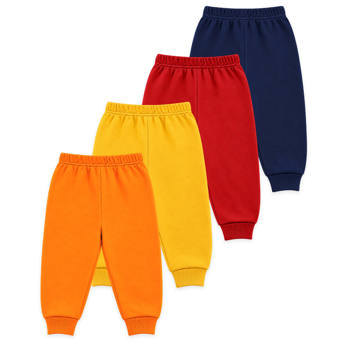 Kuchipoo Boys Printed Fleece Joggers Track Pants with Elastic Waistband & Ribbed Cuffs | Soft & Comfortable Winter Wear | Pack of 4