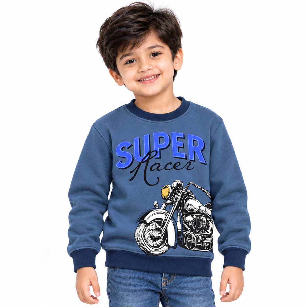 Kuchipoo Boys Graphic Printed Full Sleeve Round Neck Sweatshirt | Regular Fit Winterwear