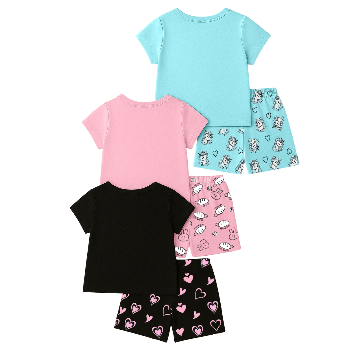 KUCHIPOO Baby Girls T-Shirts and Shorts Set