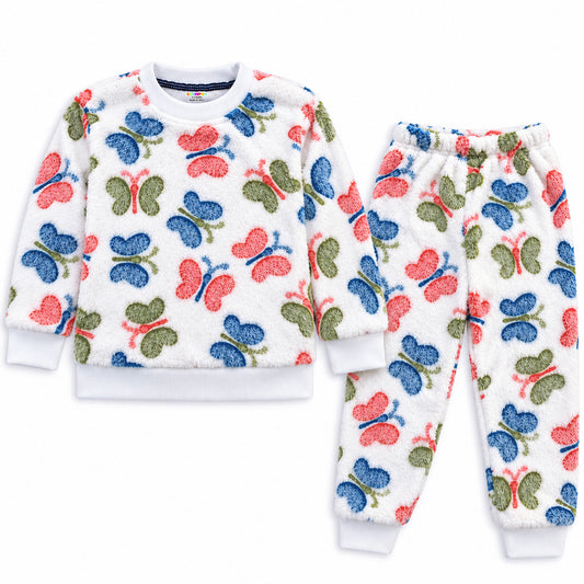 Kuchipoo Girls Supersoft Top & Pajama Set | Round Neck Full Sleeve Top & Pajama | Warm Winterwear
