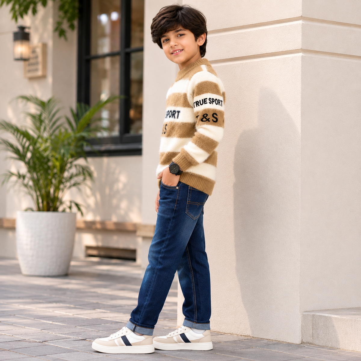 Kuchipoo Boys' Winter Wear Knitted Sweater | Full Sleeves Warm Pullover | Casual & Stylish Kids' Jumper