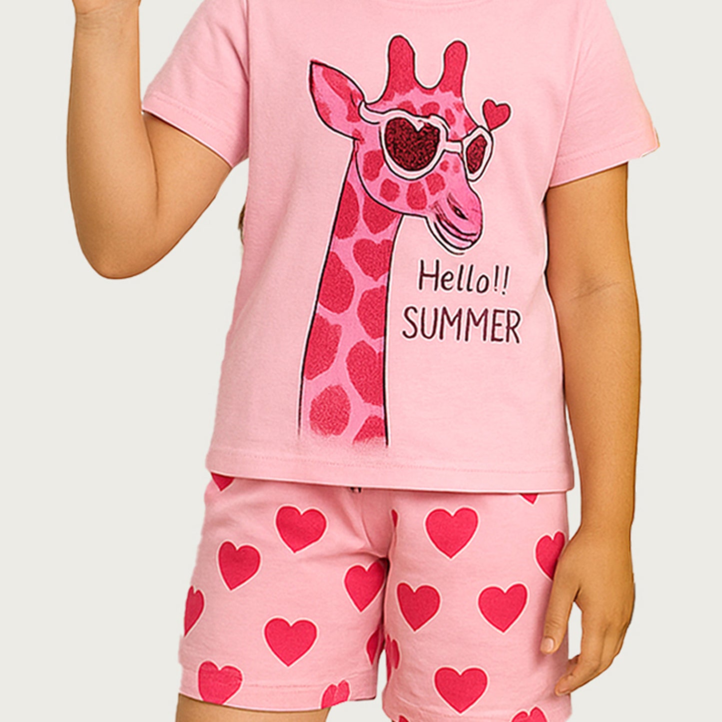 KUCHIPOO GIRLS HALF SLEEVES T-SHIRTS AND SHORTS SET