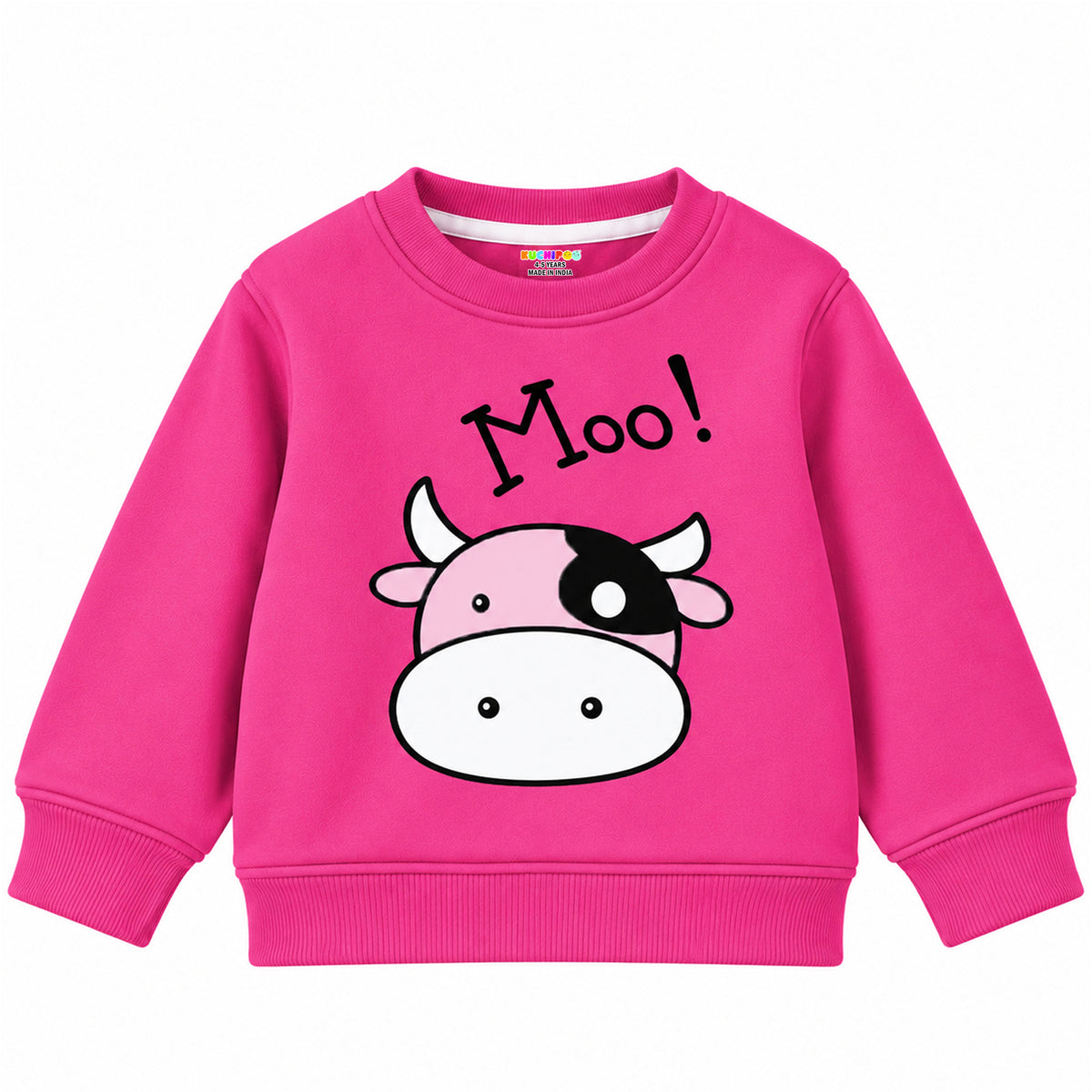 Kuchipoo Girls Printed Sweatshirt & Track Pant Set | Full Sleeve Winter Co-ord Set | Soft & Comfortable Casual Wear for Kids