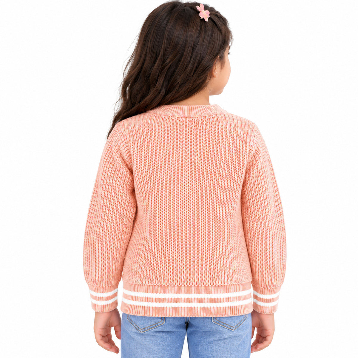 Kuchipoo Girls' Winter Wear Knitted Sweater | Full Sleeves Warm Pullover | Casual & Stylish Kids' Jumper