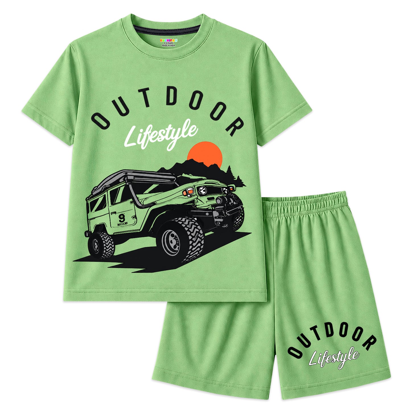 Kuchipoo Boys Cotton T-Shirt & Shorts Set | Half Sleeve Round Neck Top with Elastic Waist Shorts | Soft & Comfortable Casual Wear for Kids | Pack of 3
