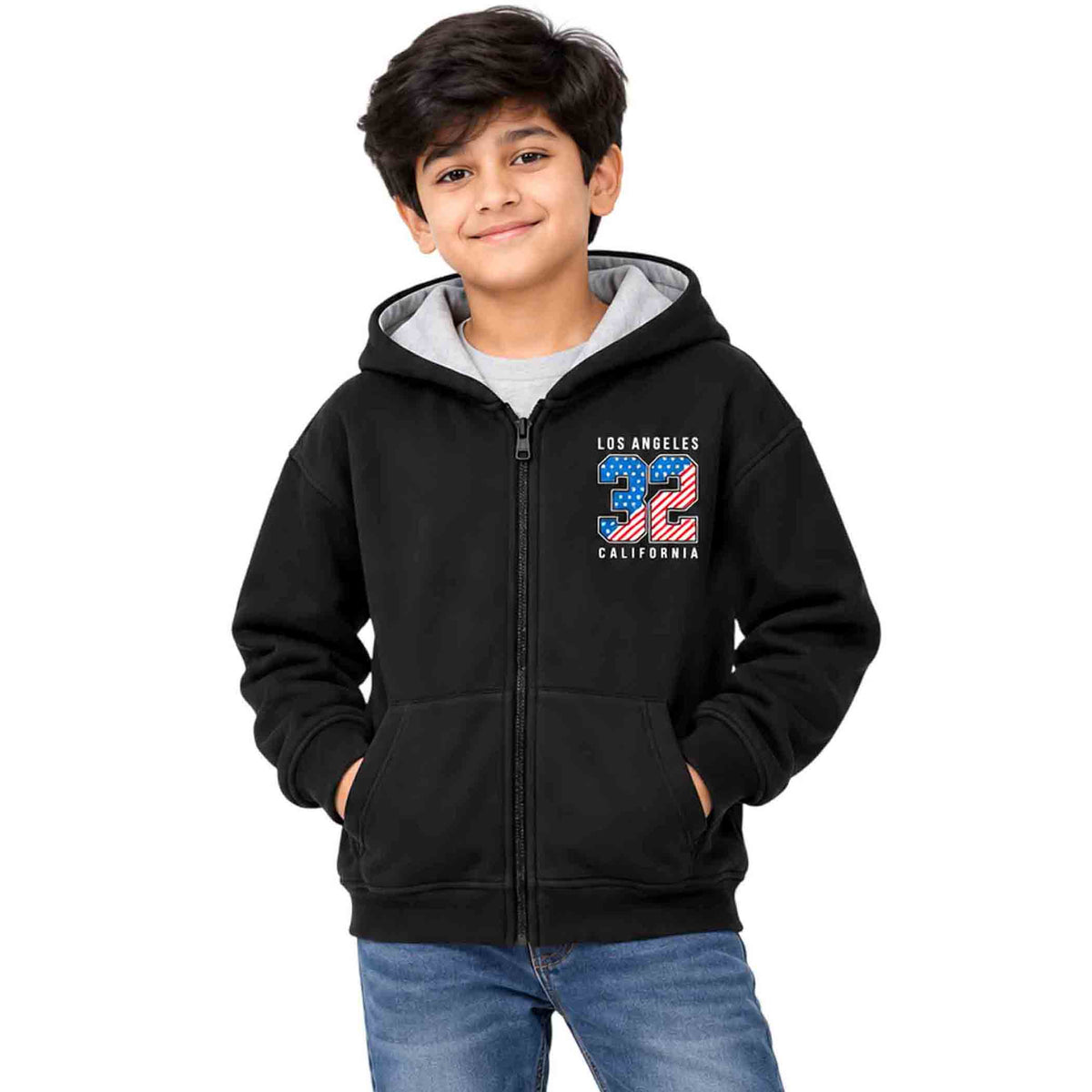 Kuchipoo Boys Zipper Hoodie with Front Pocket