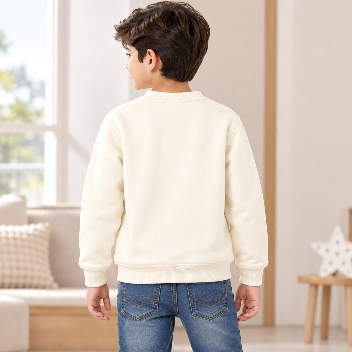 Kuchipoo Boys Graphic Printed Full Sleeve Round Neck Sweatshirt | Regular Fit Winterwear