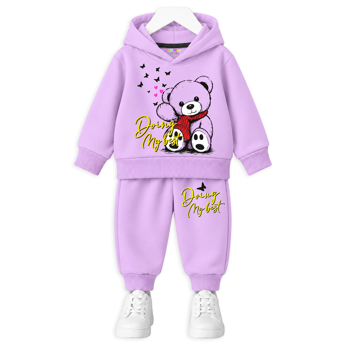 Kuchipoo Girls Hoodie and Jogger Set | Graphic Winterwear