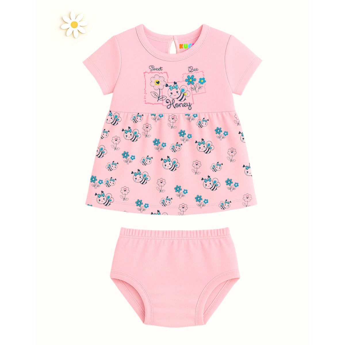 Kuchipoo Girls Regular Fit Short Sleeves Dress