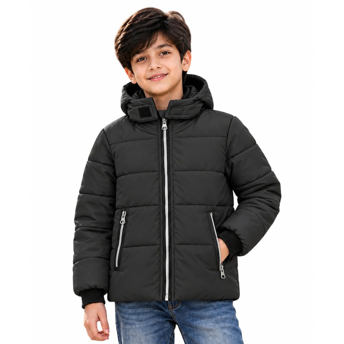 Kuchipoo Boys Winter Puffer Jacket with Hood and front Pocket