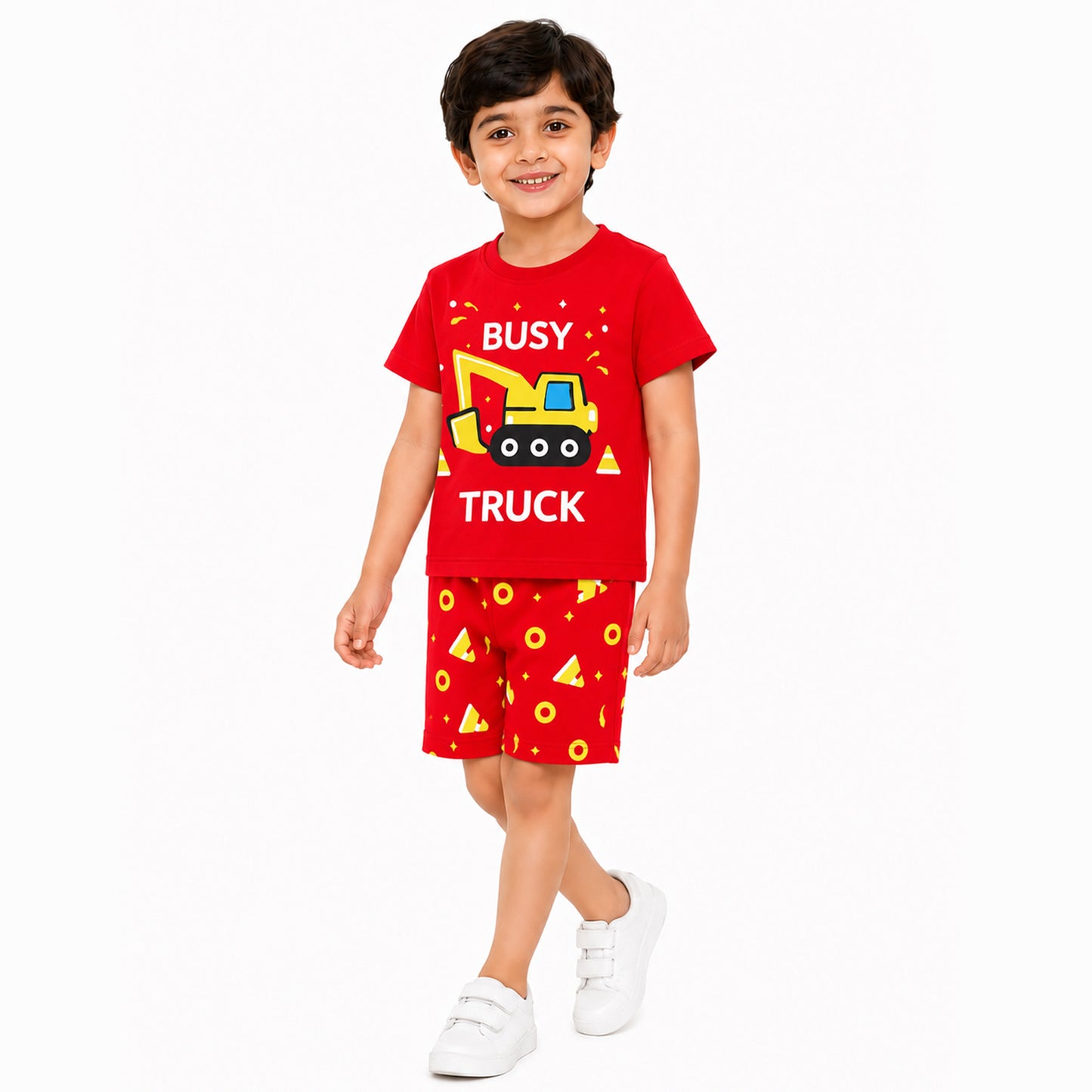 Kuchipoo Boys Cotton T-Shirt & Shorts | Printed Summer Wear Set | Soft & Comfortable Kids Clothing | Pack of 3