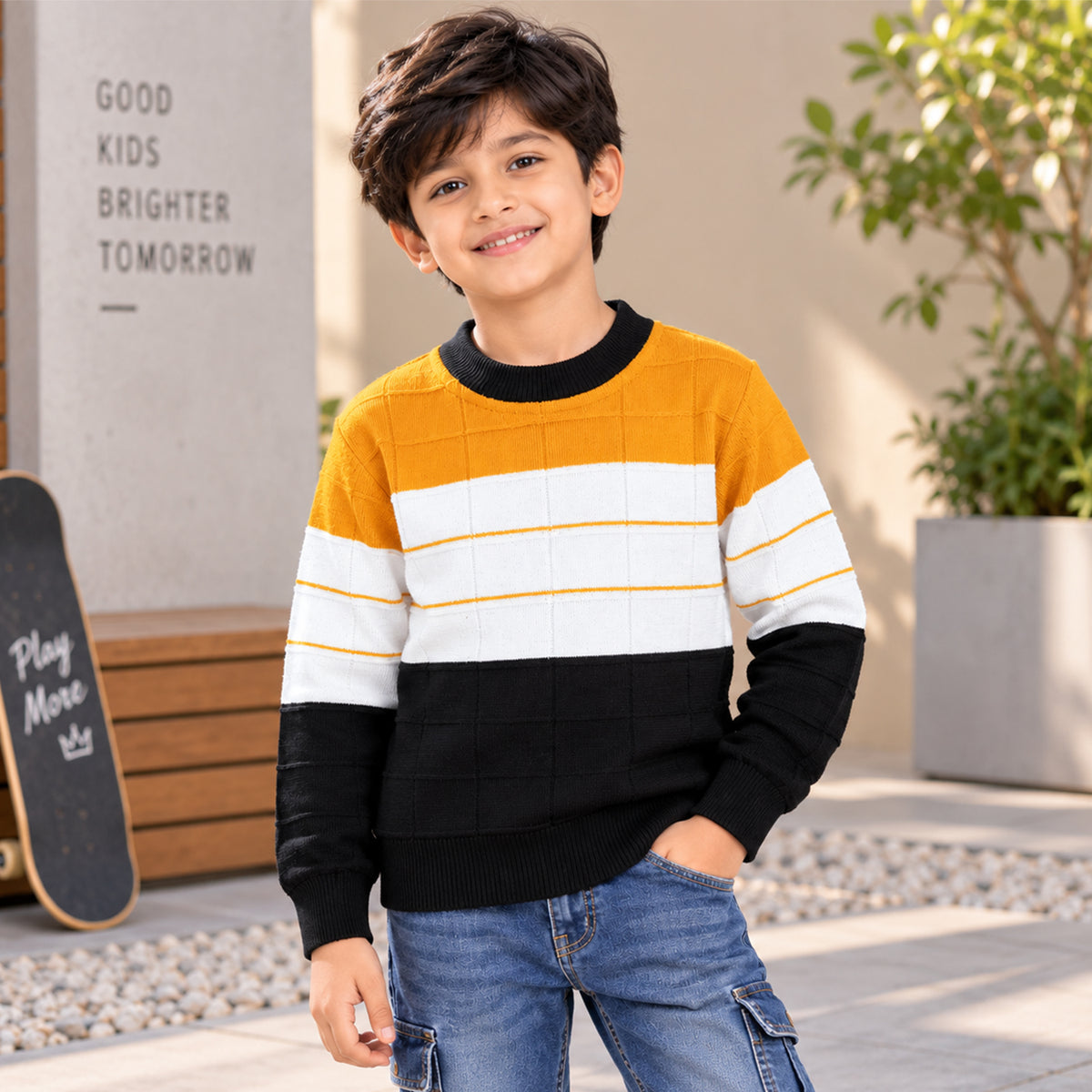 Kuchipoo Boys' Winter Wear Knitted Sweater | Full Sleeves Warm Pullover | Casual & Stylish Kids' Jumper