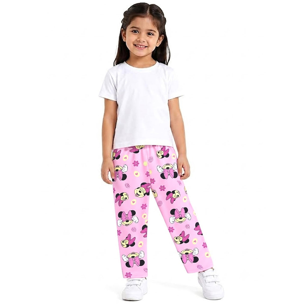 Kuchipoo © Disney 100% Cotton Girls Printed Pyjama Set | Soft & Comfortable Jogger Pants | Pack of 5