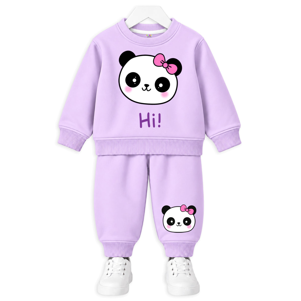 Kuchipoo Girls Printed Sweatshirt & Track Pant Set | Full Sleeve Winter Co-ord Set | Soft & Comfortable Casual Wear for Kids