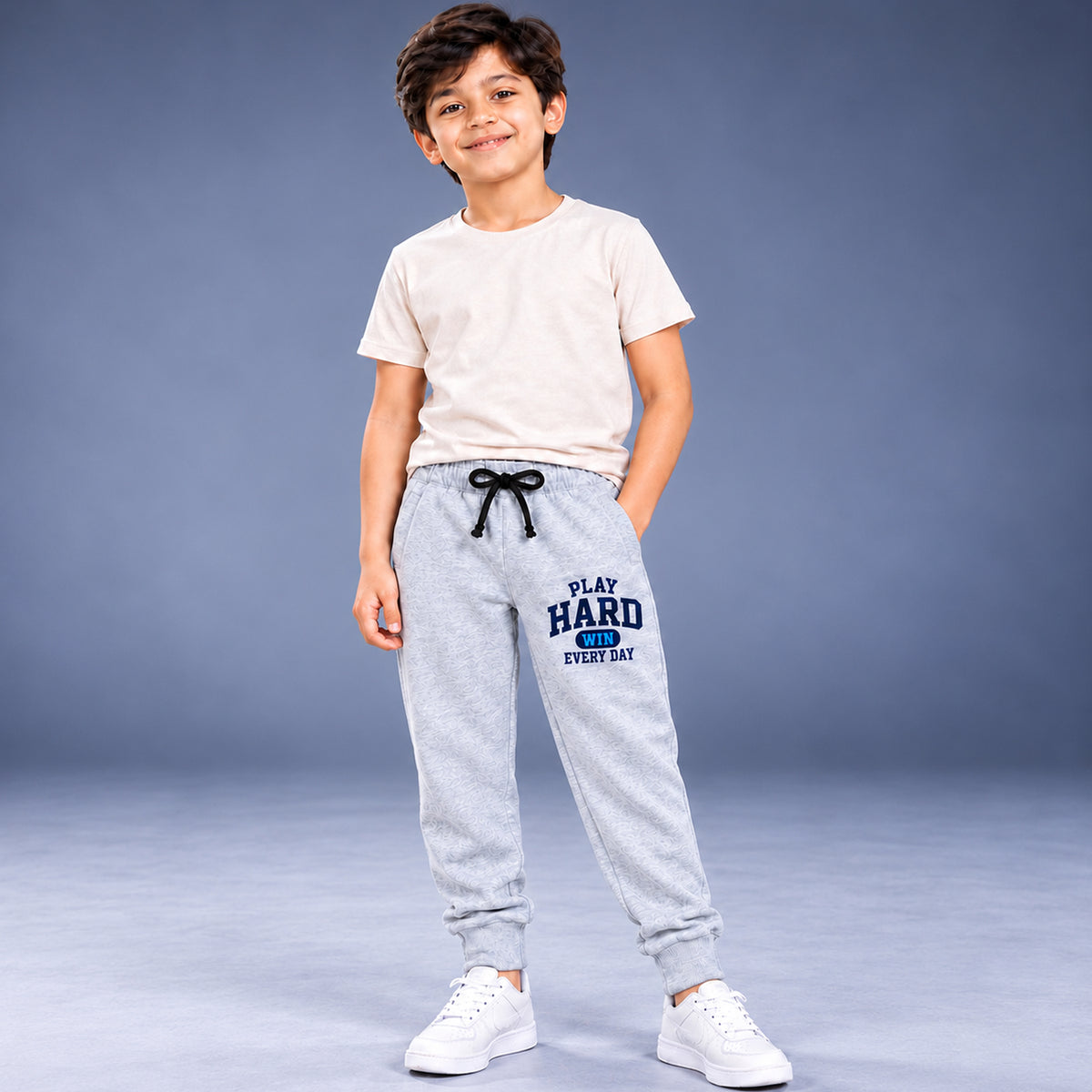 Kuchipoo Boys Printed Jogger Track Pants | Soft & Comfortable Regular Fit Lower with Elastic Waist, Drawstring & Ribbed Cuffs | Casual Sportswear for Kids | Pack of 3