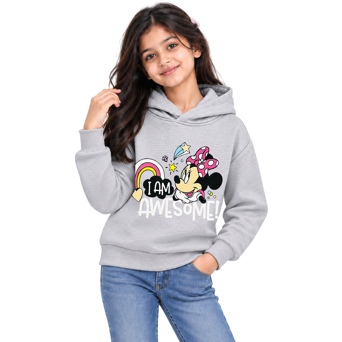 Kuchipoo Girls © Disney Regular Fit Winterwear Sweatshirt Multi-Colored