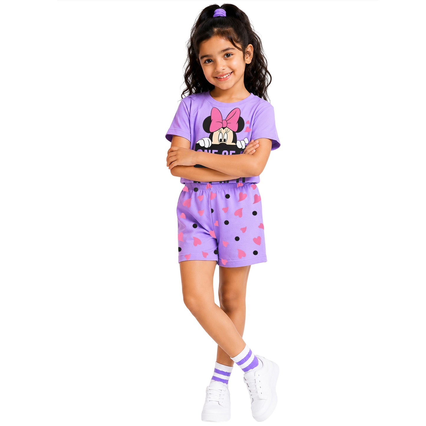 Kuchipoo © Disney Stitch Cotton T-Shirts and Shorts Set for Girls - Pack of 2