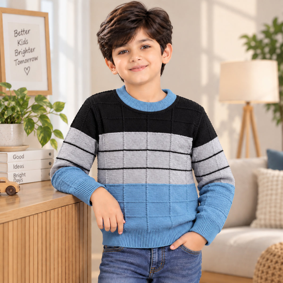 Kuchipoo Boys' Winter Wear Knitted Sweater | Full Sleeves Warm Pullover | Casual & Stylish Kids' Jumper