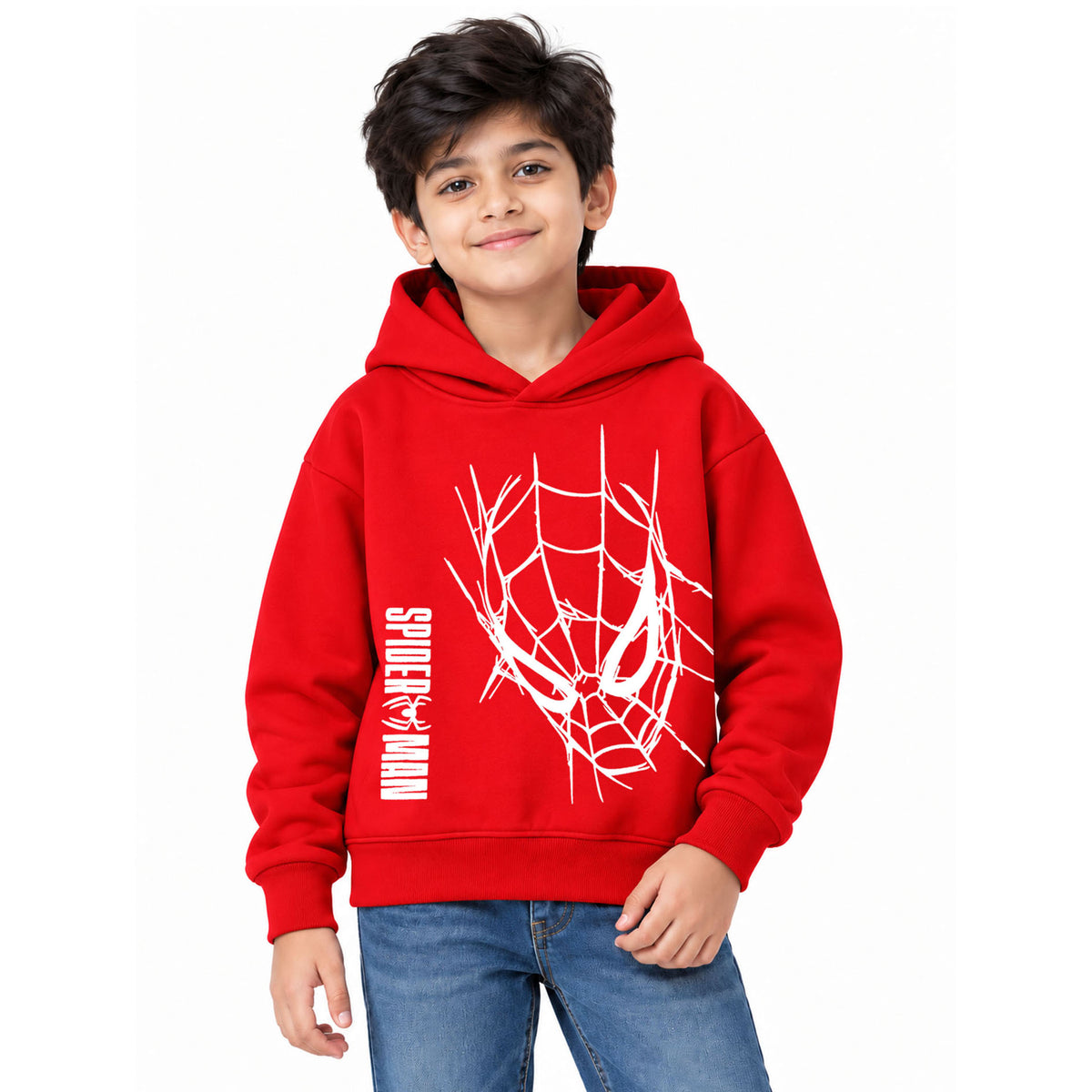 Kuchipoo © Marvel Boys Full Sleeve Hooded Sweatshirt | Marvel Superhero Graphic Printed Pullover Hoodie with Ribbed Cuffs & Hem | Casual Winter Wear for Boys