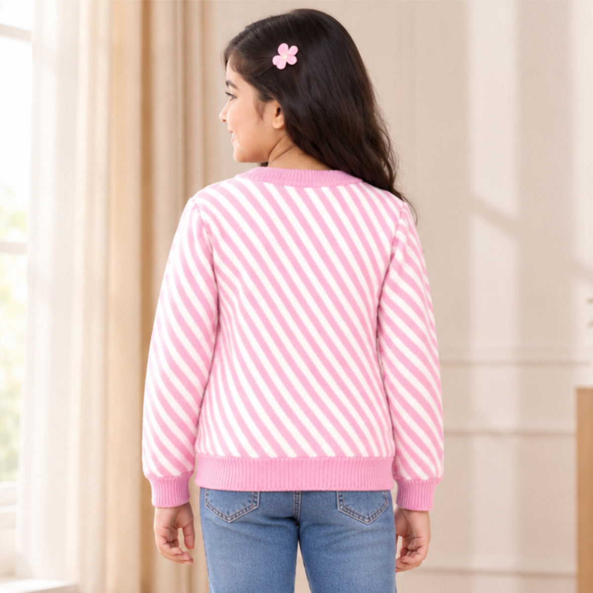 Kuchipoo Girls' Winter Wear Knitted Sweater | Full Sleeves Warm Pullover | Casual & Stylish Kids' Jumper
