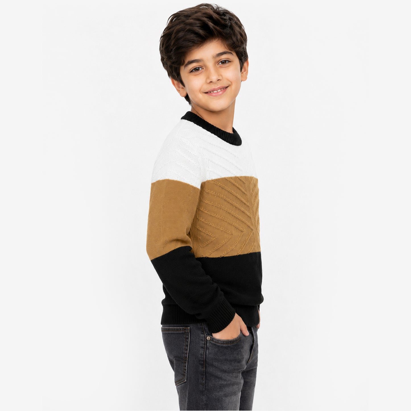 Kuchipoo Boys' Winter Wear Knitted Sweater | Full Sleeves Warm Pullover | Casual & Stylish Kids' Jumper