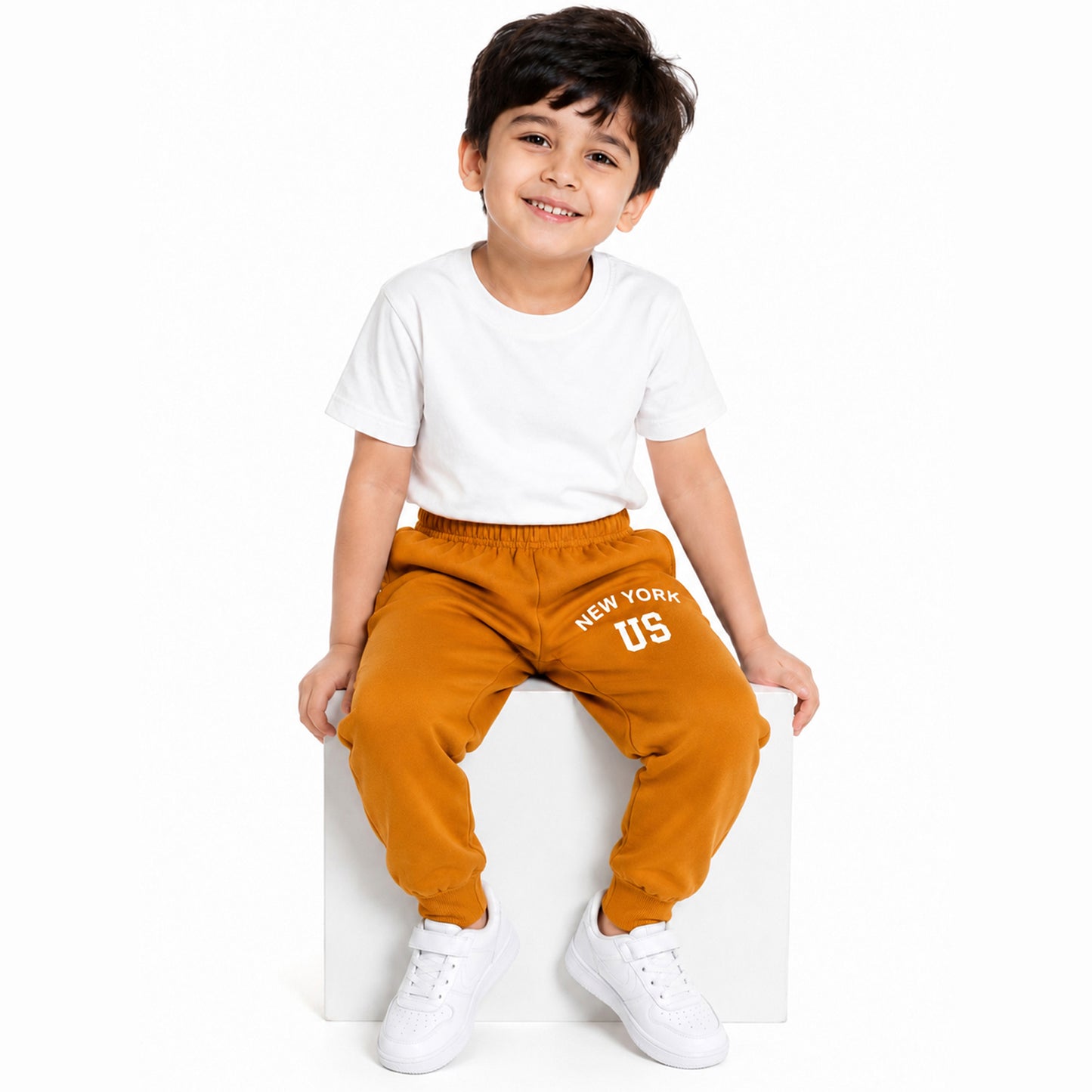 Kuchipoo Boys Cotton Jogger Pants | Soft Elastic Waist Comfortable Track Pants for Boys | Casual Joggers for Kids | Pack of 4