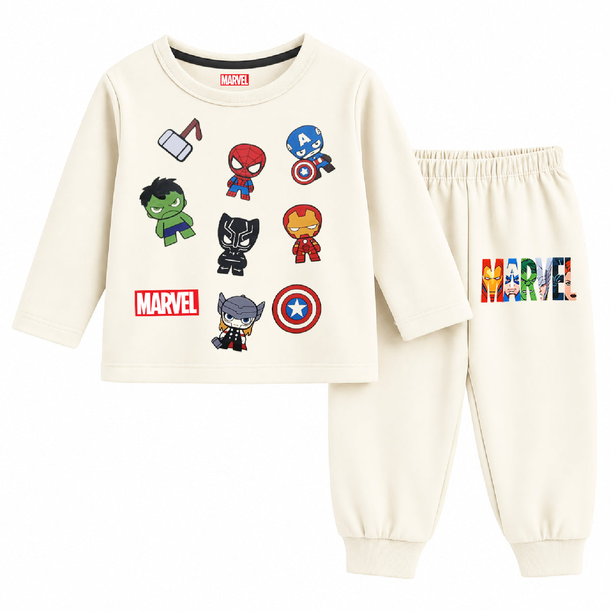 Kuchipoo © Marvel Boys Spiderman Printed Cotton T-Shirt & Pyjama Set | Full Sleeve Casual Wear | Pack of 2 Sets