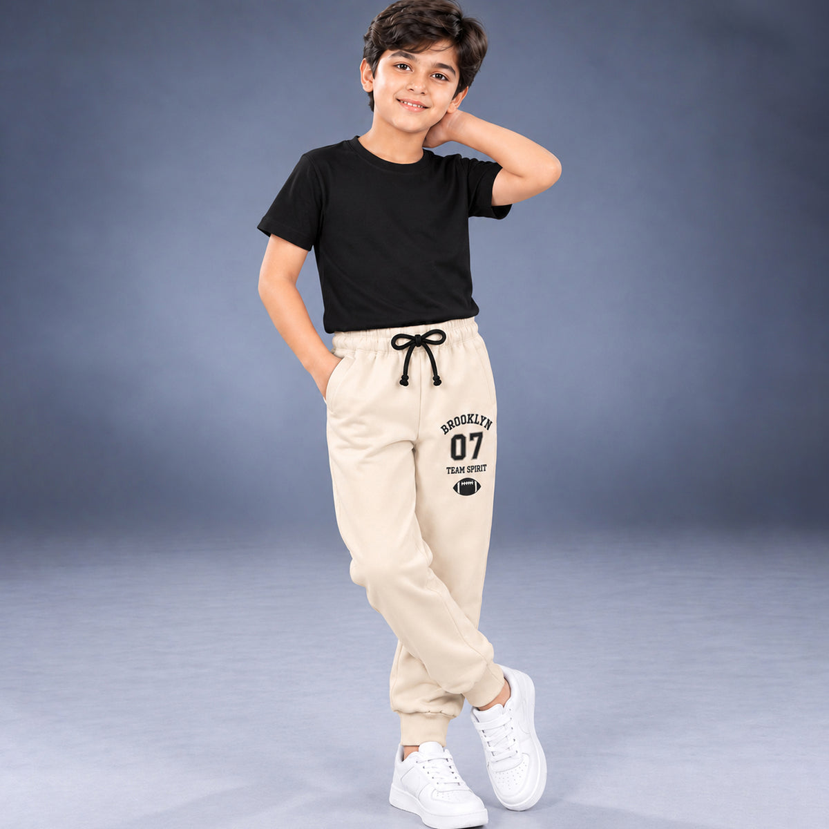 Kuchipoo Boys Printed Jogger Track Pants | Soft & Comfortable Regular Fit Lower with Elastic Waist, Drawstring & Ribbed Cuffs | Casual Sportswear for Kids | Pack of 3