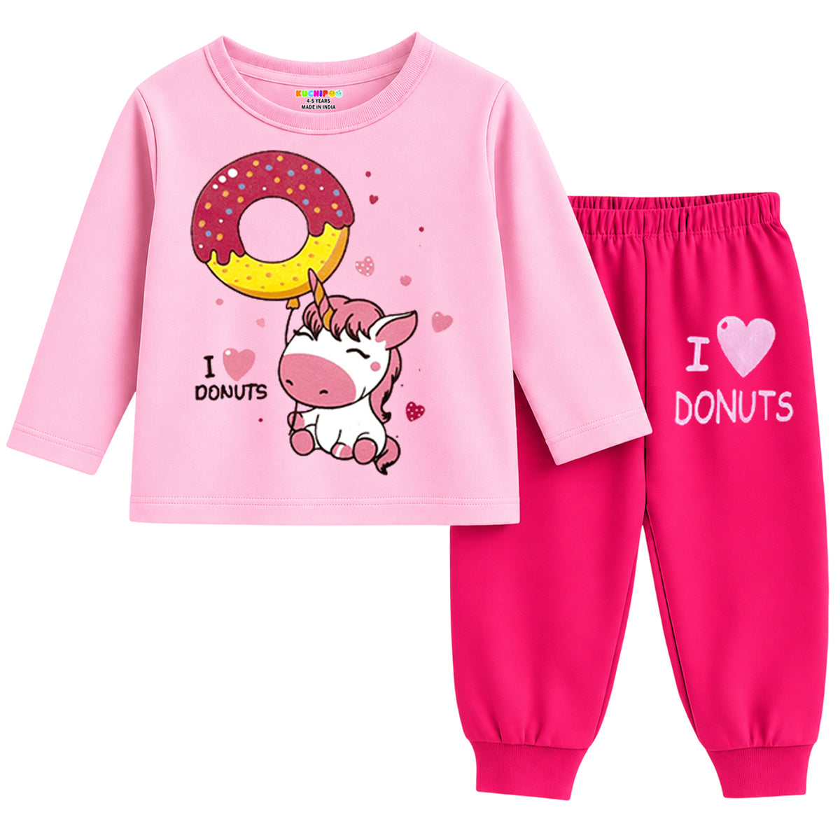KUCHIPOO Baby Girls T-Shirts and Pyjamas Set