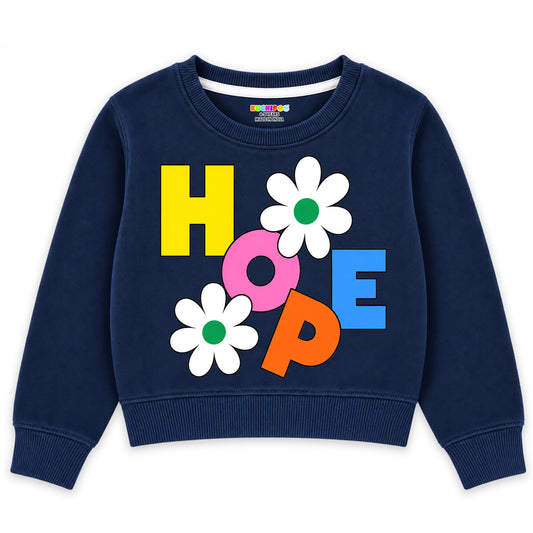 Kuchipoo Girls Crop Top Sweatshirt | Round Neck Pullover | Soft & Comfortable Casual Winter Wear for Kids