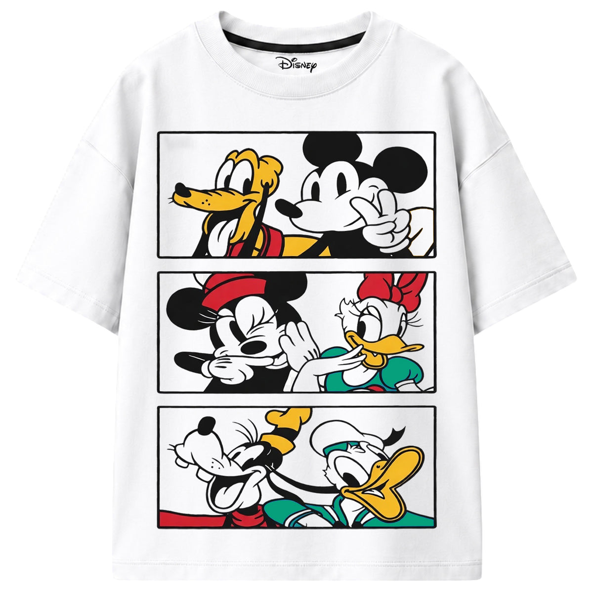 Kuchipoo © Disney Boys Mickey Mouse Printed Cotton T-Shirt Combo | Mickey & Friends Graphic Cotton Tees | Casual Summer Wear | Pack of 3