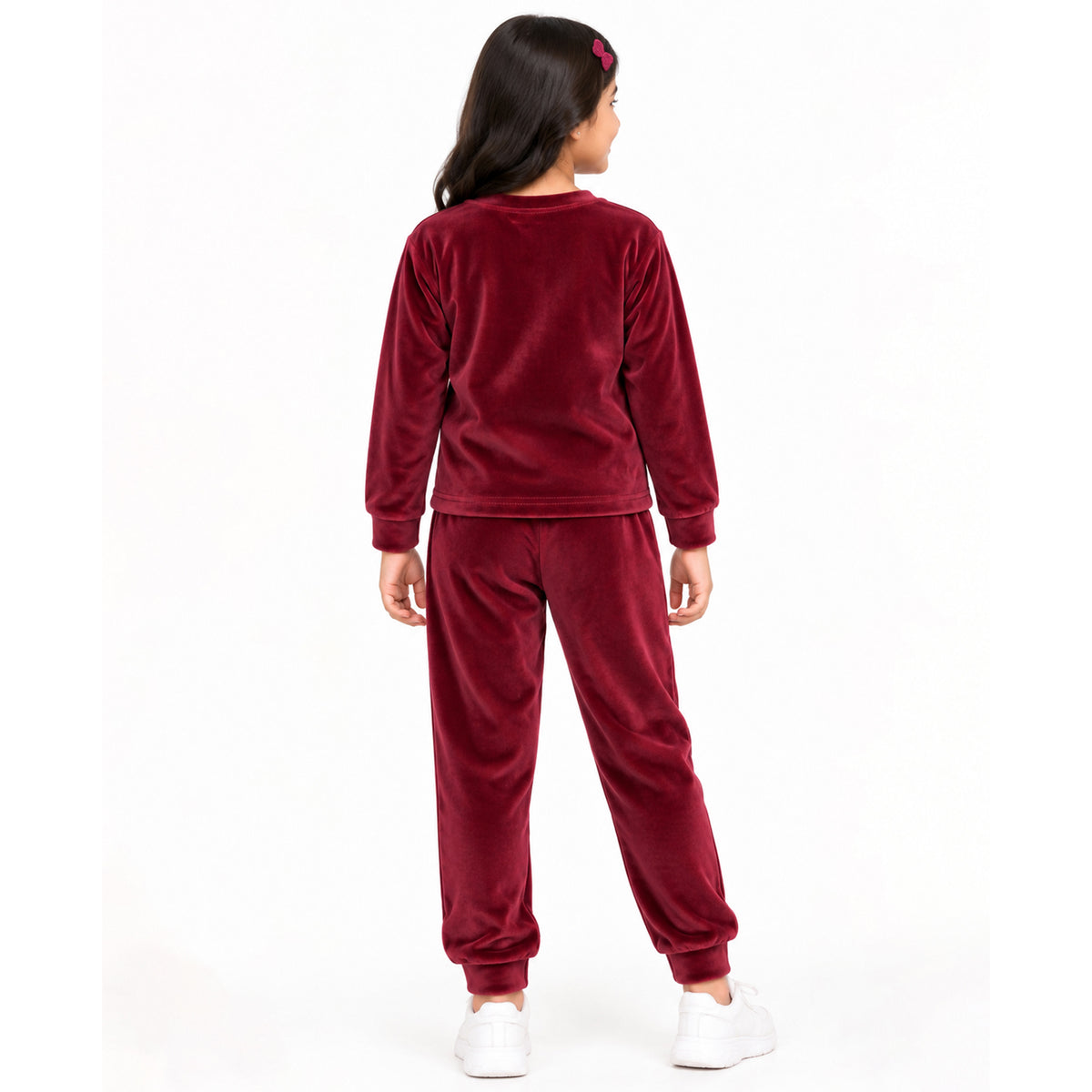 Kuchipoo Girls Velvet Top & Pajama Set | Soft Velour Round Neck Full Sleeve Top & Pajama | Warm Winterwear