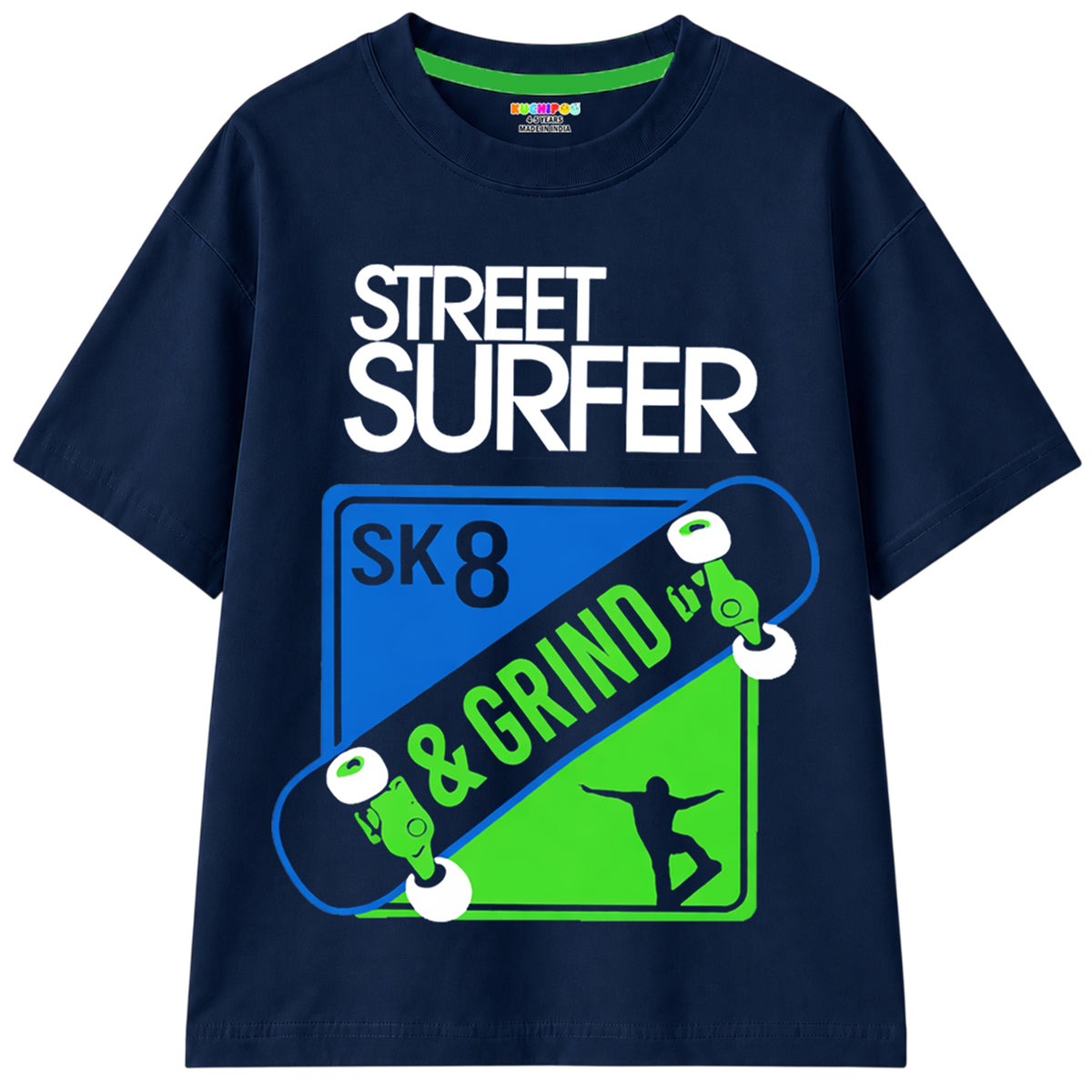 Kuchipoo Boys Cotton Printed T-Shirts | Half Sleeve Round Neck | Soft & Comfortable Casual Wear for Kids | Pack of 5