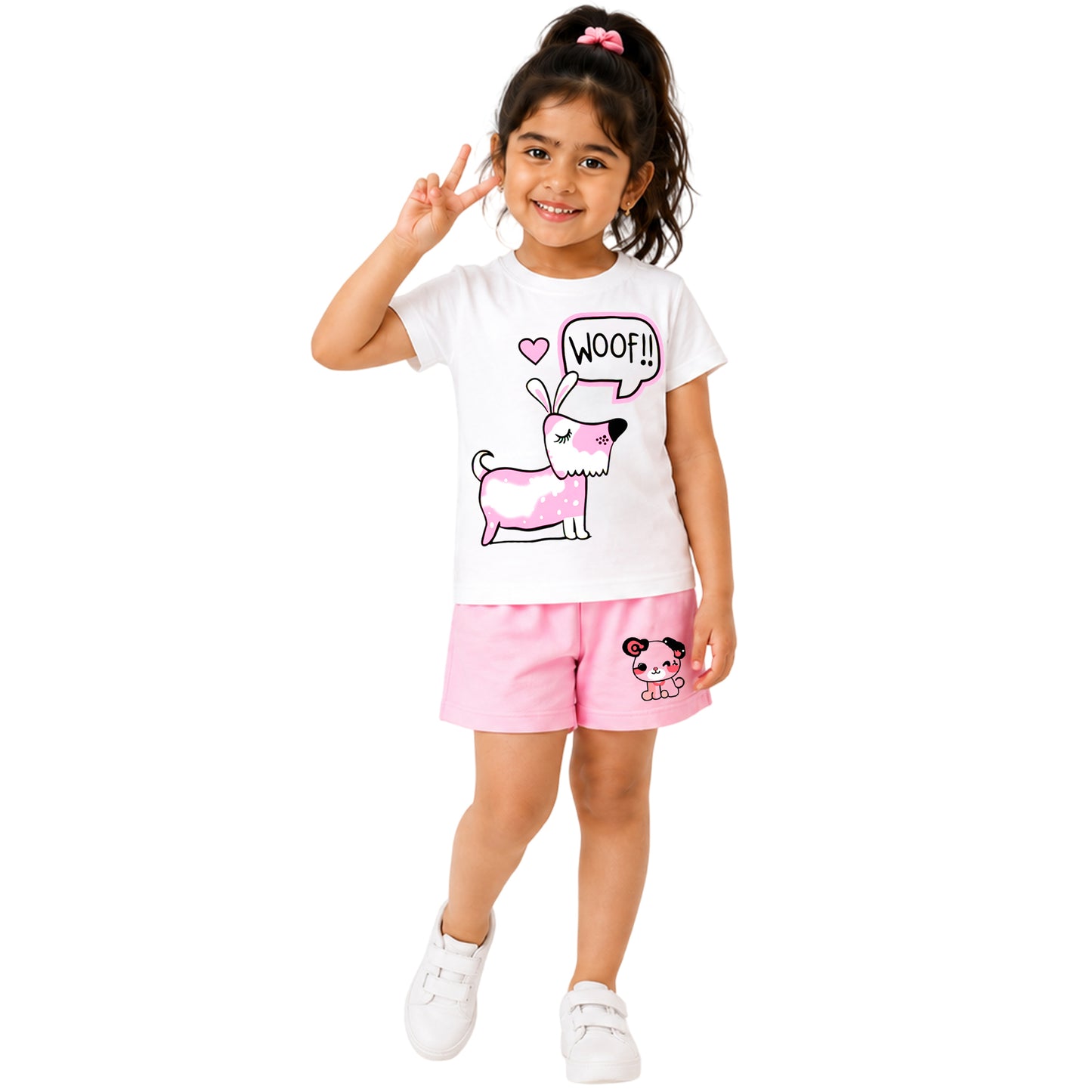 Kuchipoo Girls Cotton T-Shirt & Shorts | Printed Summer Wear Set | Soft & Comfortable Kids Clothing | Pack of 3