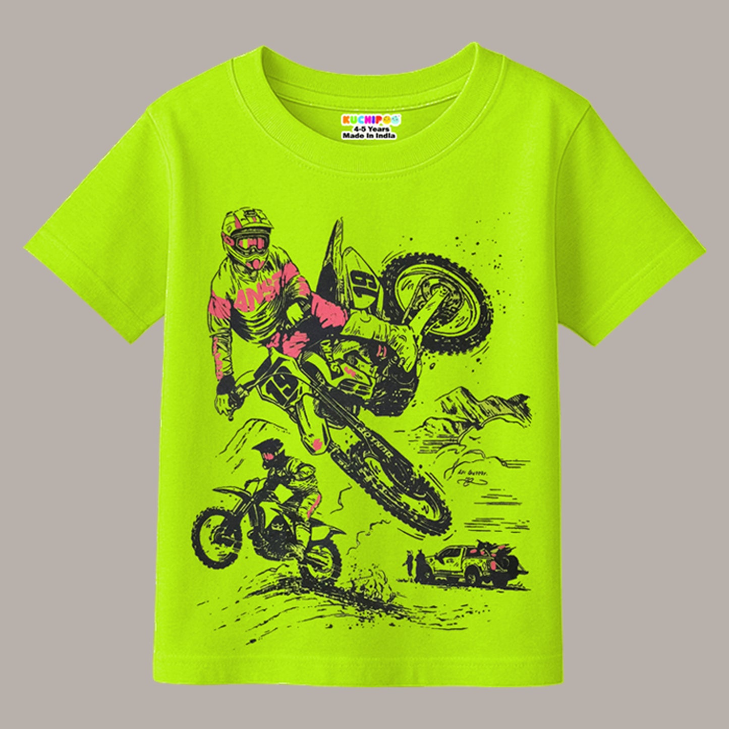 KUCHIPOO Boys Half Sleeves T-Shirts