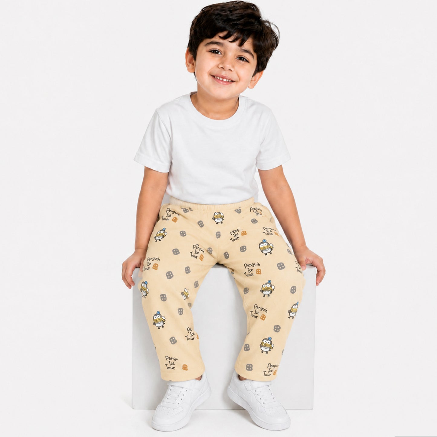 Kuchipoo Boys and Girls 100% Cotton Pajamas Combo | Soft Elastic Waist | Cute Animal Prints | Everyday Wear | Pack of 5