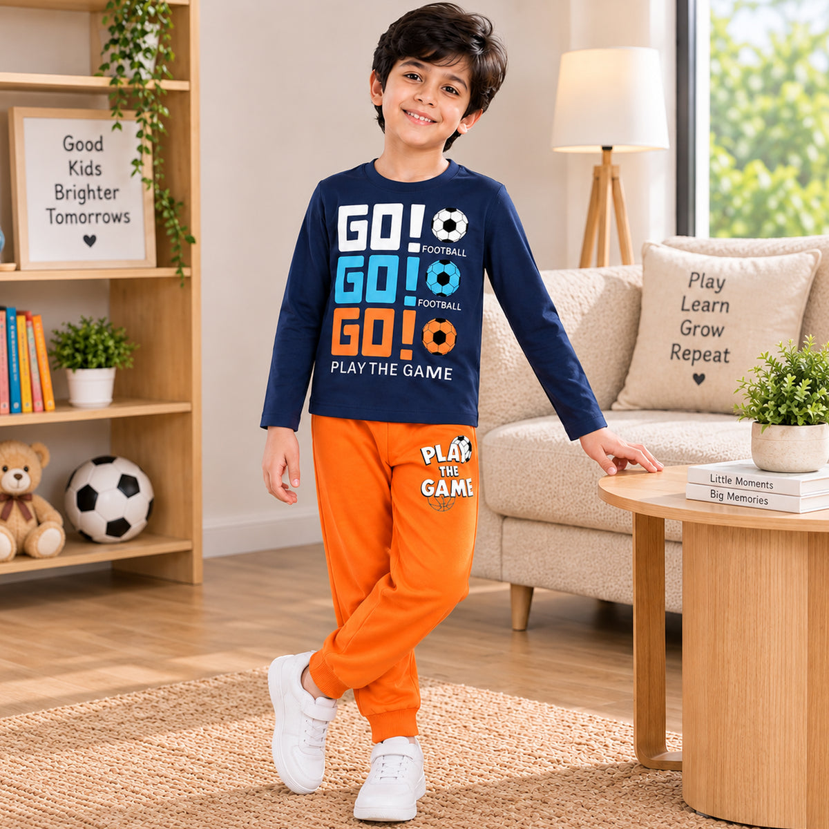Kuchipoo Boys Cotton Printed T-Shirt & Pyjama Sets | Full Sleeve Regular Fit Casual Clothing Sets | Pack of 3