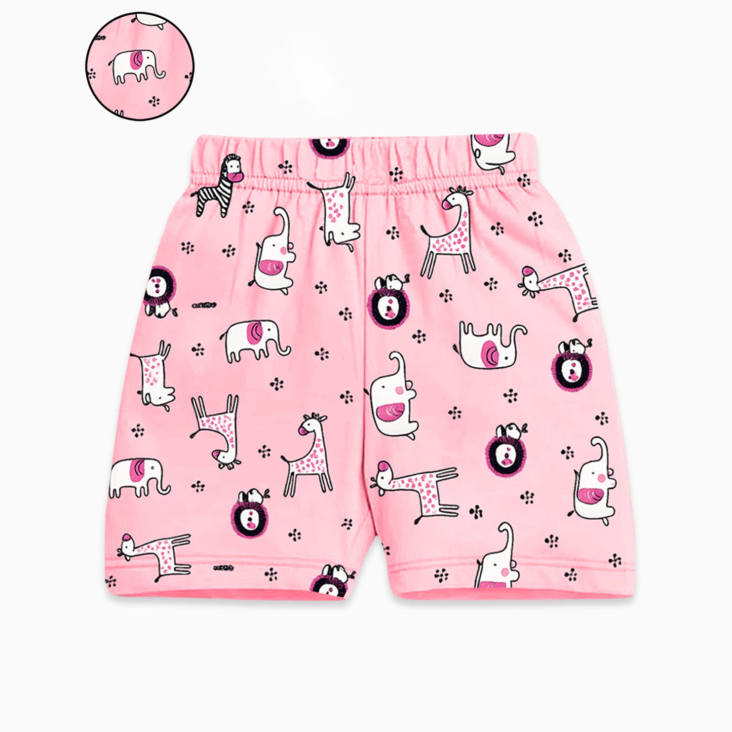 Kuchipoo Girls 100% Cotton Printed Shorts | Elastic Waist | Summer Wear Shorts for Kids | Pack of 5