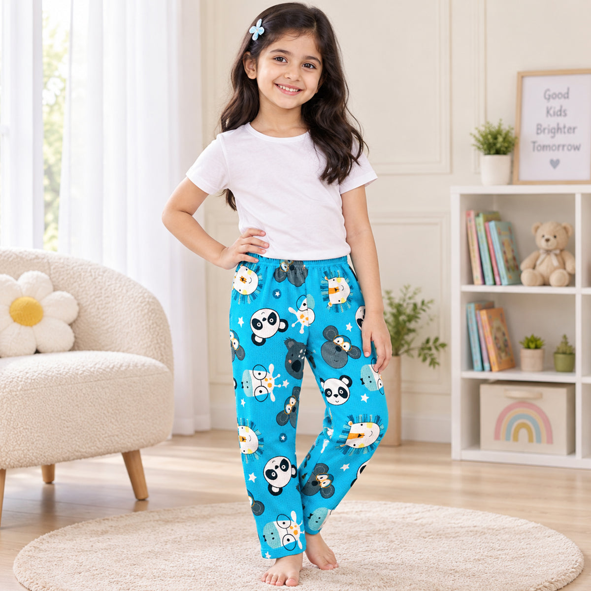 Kuchipoo Boys & Girls Printed Pajama Pack of 5 | Soft & Comfortable Full Length Pyjamas | Cozy Casual Bottom Wear for Light Winters