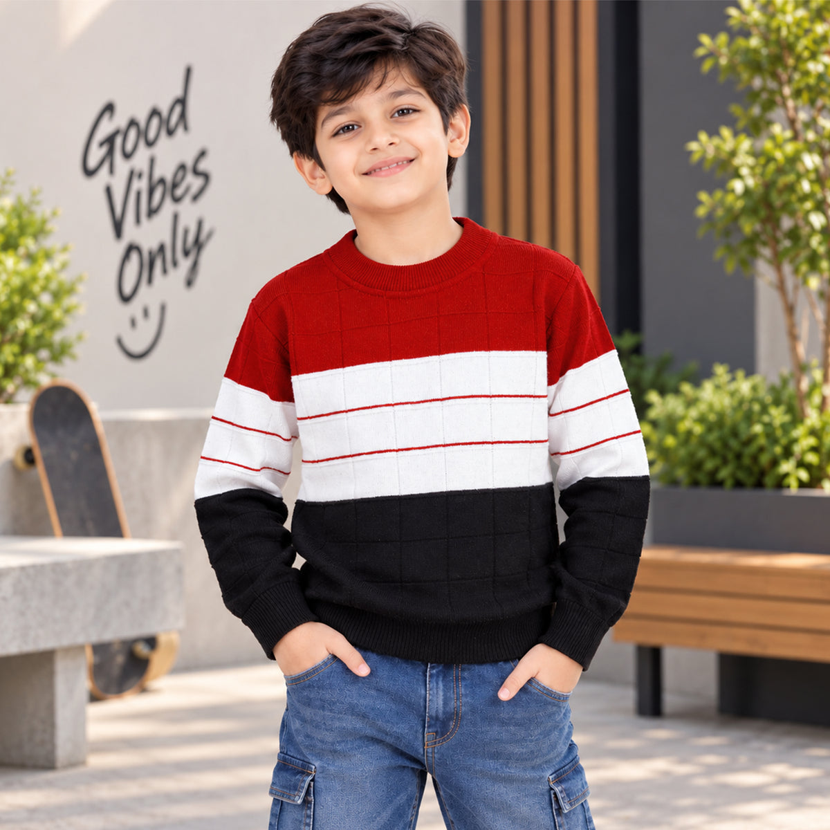 Kuchipoo Boys' Winter Wear Knitted Sweater | Full Sleeves Warm Pullover | Casual & Stylish Kids' Jumper