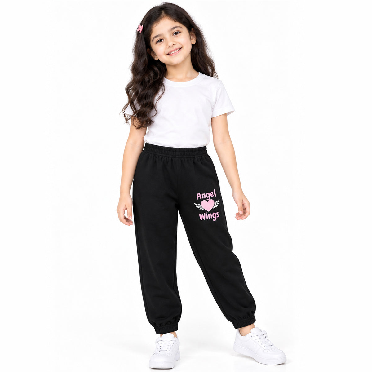 Kuchipoo Girls Cotton Jogger Pants | Soft Elastic Waist Comfortable Track Pants for Girls | Casual Joggers for Kids | Pack of 3