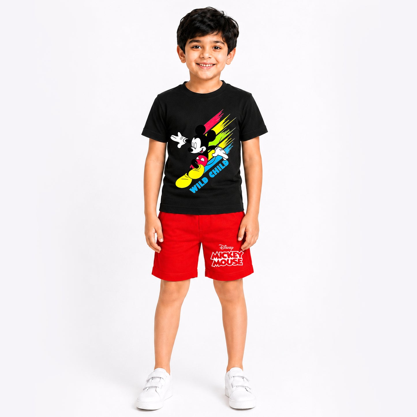 KUCHIPO @ DISNEY  BOYS HALF SLEEVES T-SHIRTS AND SHORTS SET